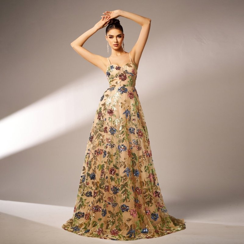 Elegant Sleeveless Sequined Suspender Evening Dress $146.91 Dana Fashion Color: Apricot Size: L Women's clothing Product information: Pattern: solid color Skirt type: hip skirt Color: Apricot Waist type: high waist Size: S,M,L,XL Style type: temperament c