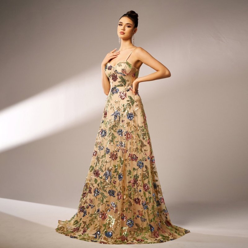 Elegant Sleeveless Sequined Suspender Evening Dress $146.91 Dana Fashion Color: Apricot Size: L Women's clothing Product information: Pattern: solid color Skirt type: hip skirt Color: Apricot Waist type: high waist Size: S,M,L,XL Style type: temperament c