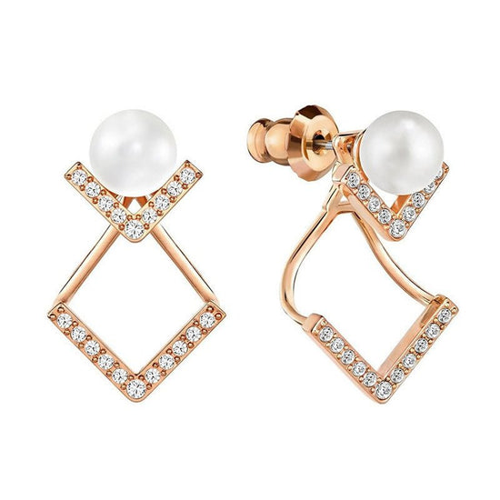 Elegant Temperament, All-Match, A More Elegant And Intellectual Pearl Jewelry With Diamonds $26.00 Dana Fashion Color: Earrings 1 gold Women's Accessories Product information: Material: Alloy Treatment process: electroplating Inlay material: artificial ge