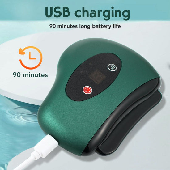 Eletric Bianstone Gua Sha Board Tools Hot Compress Heating Vibration Back Facial Massager Meridian Lymphatic Drainage Scraping Heating Vibration Scraping Neck Face Skin Lifting Removal Wrinkle Tool $29.00 Dana Fashion Color: Green Beauty Tools Massage Mod