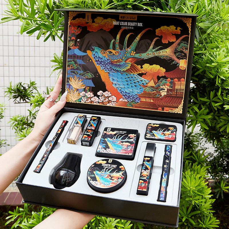 Elk Makeup Nine-piece Set Makeup Powder Air Cushion BB Cream Lipstick Affordable Makeup Set $45.50 Dana Fashion style: 7 piece set makeup Product information: Applicable people: general Skin Type: General Efficacy: moisturizing, oil control, moisturizing,