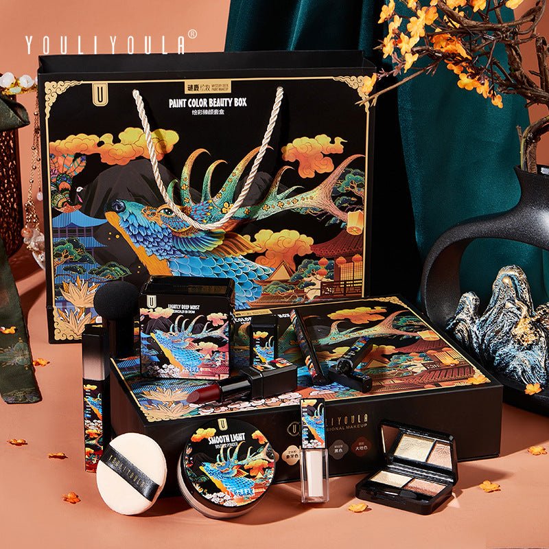 Elk Makeup Nine-piece Set Makeup Powder Air Cushion BB Cream Lipstick Affordable Makeup Set $45.50 Dana Fashion style: 7 piece set makeup Product information: Applicable people: general Skin Type: General Efficacy: moisturizing, oil control, moisturizing,