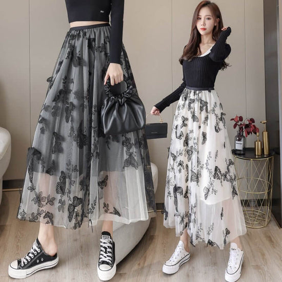 Embroidered Bow Lace Mesh Skirt Women's Mid-length $44.90 Dana Fashion Color: Apricot Size: L Women's clothing Product information: Pattern: abstract pattern Fabric name: flannel Color: white, red, black, apricot, Gray Size: S,M,L,XL Note: 1. Asian sizes