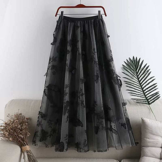 Embroidered Bow Lace Mesh Skirt Women's Mid-length $44.90 Dana Fashion Color: Black Size: L Women's clothing Product information: Pattern: abstract pattern Fabric name: flannel Color: white, red, black, apricot, Gray Size: S,M,L,XL Note: 1. Asian sizes ar