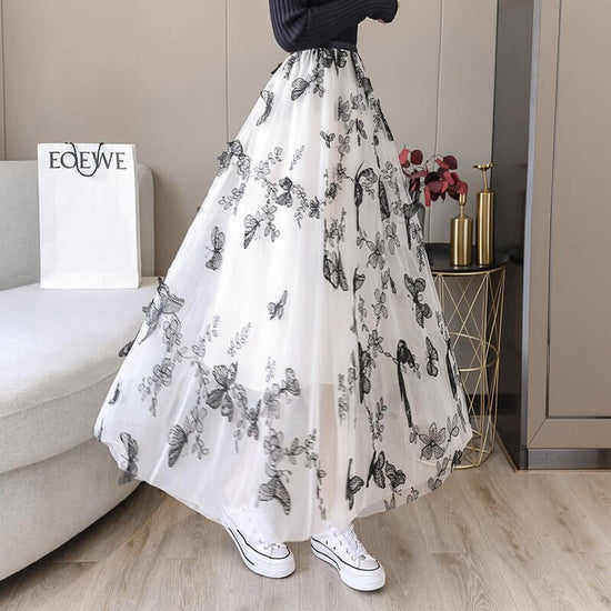 Embroidered Bow Lace Mesh Skirt Women's Mid-length $44.90 Dana Fashion Color: Apricot Size: L Women's clothing Product information: Pattern: abstract pattern Fabric name: flannel Color: white, red, black, apricot, Gray Size: S,M,L,XL Note: 1. Asian sizes