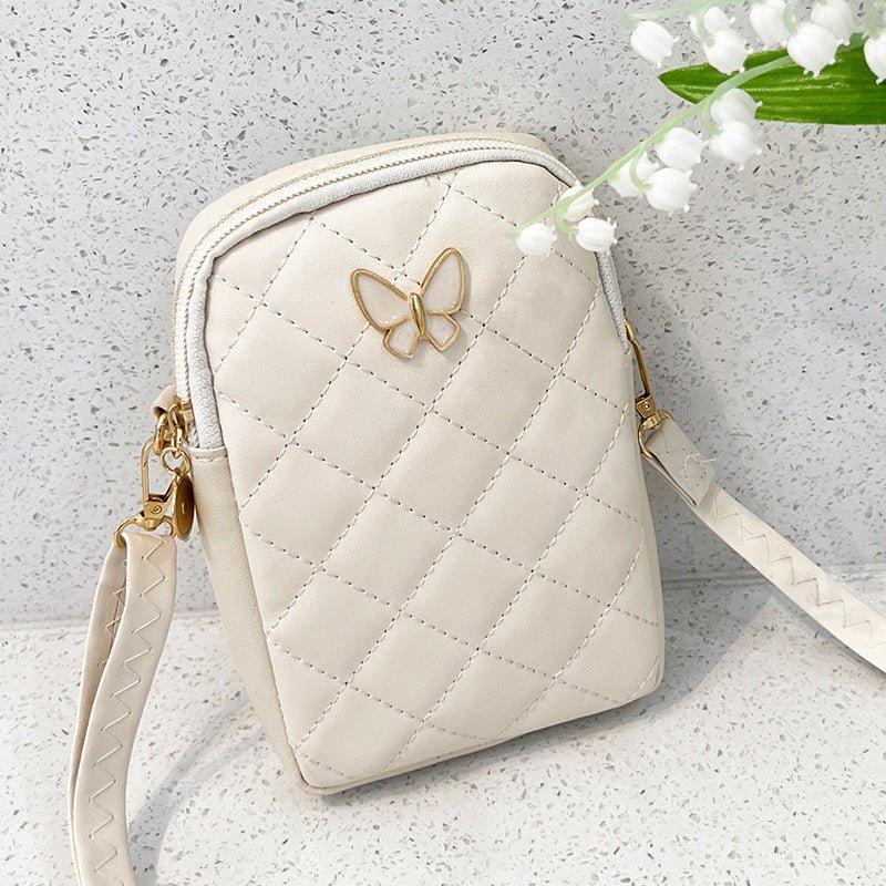 Embroidered Butterfly Rhombus Crossbody Bag $16.58 Dana Fashion Color: White Women's Bags Product information: Lining texture: Polyester Color: black, white, pink, apricot, Brown Outer bag type: Three-dimensional pocket Hardness: medium and soft Material: