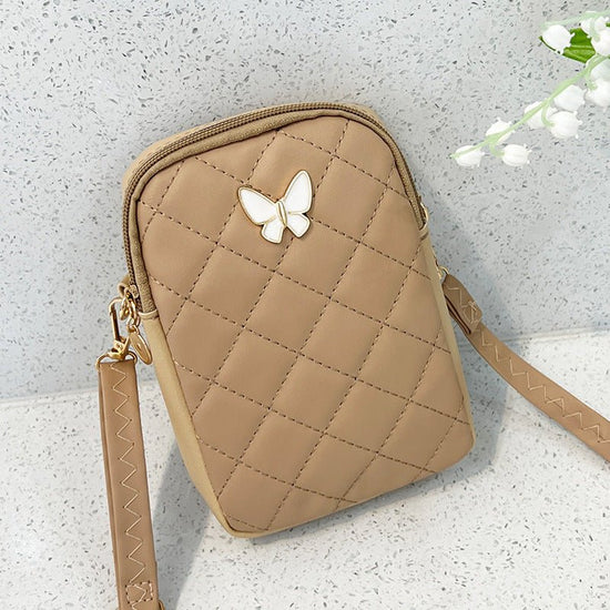 Embroidered Butterfly Rhombus Crossbody Bag $16.58 Dana Fashion Color: Apricot Women's Bags Product information: Lining texture: Polyester Color: black, white, pink, apricot, Brown Outer bag type: Three-dimensional pocket Hardness: medium and soft Materia
