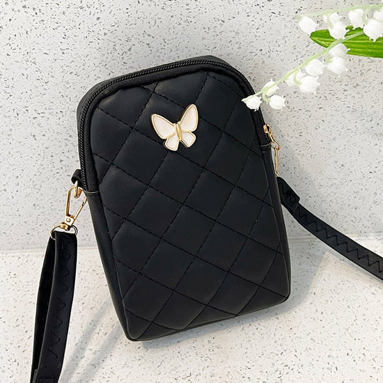 Embroidered Butterfly Rhombus Crossbody Bag $16.58 Dana Fashion Color: Black Women's Bags Product information: Lining texture: Polyester Color: black, white, pink, apricot, Brown Outer bag type: Three-dimensional pocket Hardness: medium and soft Material: