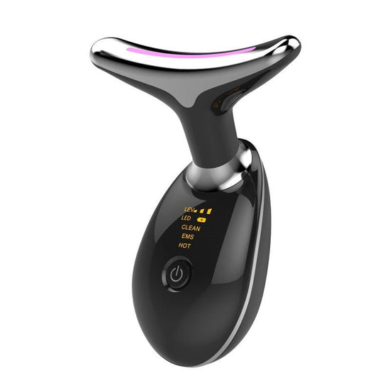 EMS Thermal Neck Lifting And Tighten Massager Electric Microcurrent Wrinkle Remover $36.00 Dana Fashion Color: Black Silver Beauty Tools Product information: Overview: ★ Positive and negative ions: Using the principle of mutual attraction between positive