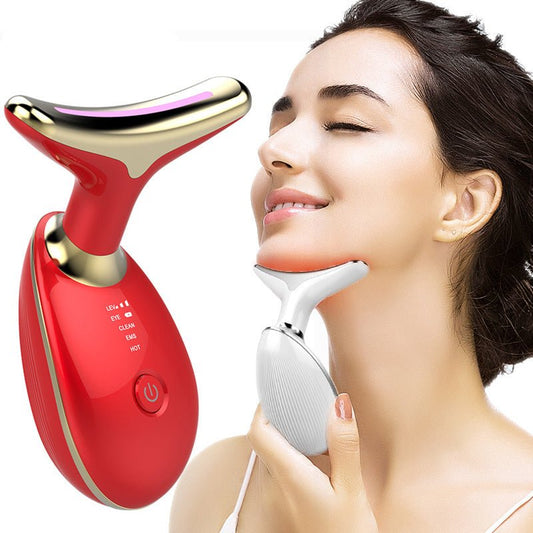 EMS Thermal Neck Lifting And Tighten Massager Electric Microcurrent Wrinkle Remover $36.00 Dana Fashion Color: Black Silver Beauty Tools Product information: Overview: ★ Positive and negative ions: Using the principle of mutual attraction between positive