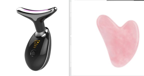 EMS Thermal Neck Lifting And Tighten Massager Electric Microcurrent Wrinkle Remover $39.00 Dana Fashion Color: Black Silver set Beauty Tools Product information: Overview: ★ Positive and negative ions: Using the principle of mutual attraction between posi