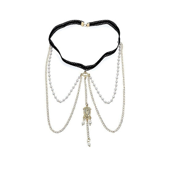 European And American Beach Elastic Multi-layer Pearl Thigh Chain Women $15.00 Dana Fashion Color: Gold Women's Accessories Product information: Type: Anklet Color: Gold Style: Women's Material: Alloy Style: ethnic style Packing list: Leg chain * 1 Produc