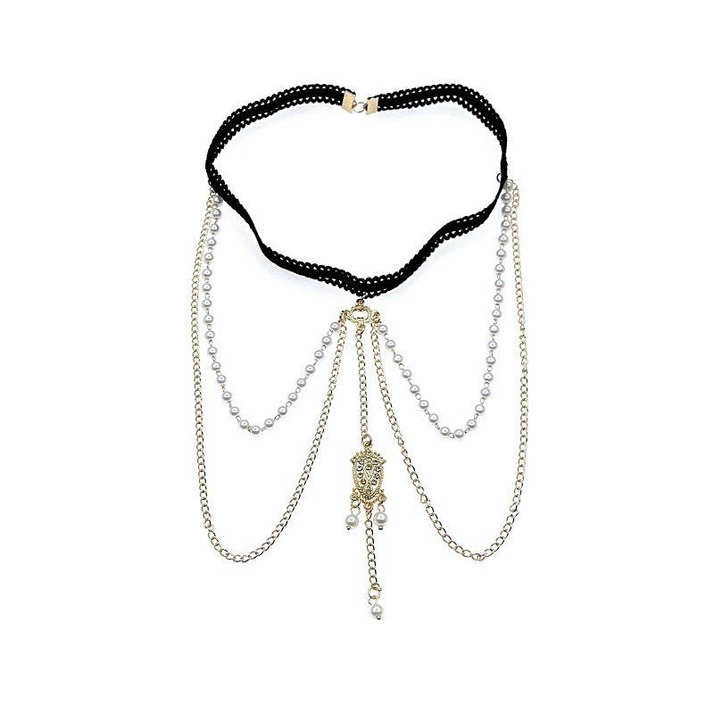 European And American Beach Elastic Multi-layer Pearl Thigh Chain Women $15.00 Dana Fashion Color: Gold Women's Accessories Product information: Type: Anklet Color: Gold Style: Women's Material: Alloy Style: ethnic style Packing list: Leg chain * 1 Produc