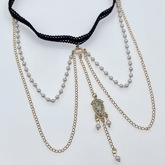 European And American Beach Elastic Multi-layer Pearl Thigh Chain Women $15.00 Dana Fashion Color: Gold Women's Accessories Product information: Type: Anklet Color: Gold Style: Women's Material: Alloy Style: ethnic style Packing list: Leg chain * 1 Produc