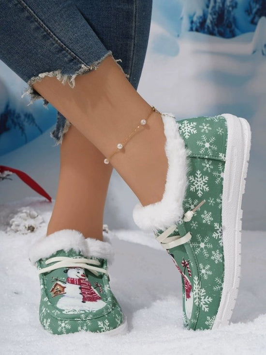 European And American Christmas Short Snow Boots Women $32.95 Dana Fashion Color: Green Size: 36 Women's shoes Product information: Applicable sports: Universal Color: sky blue, camel, green, purple Upper height: low top Heel height: flat heel Heel shape:
