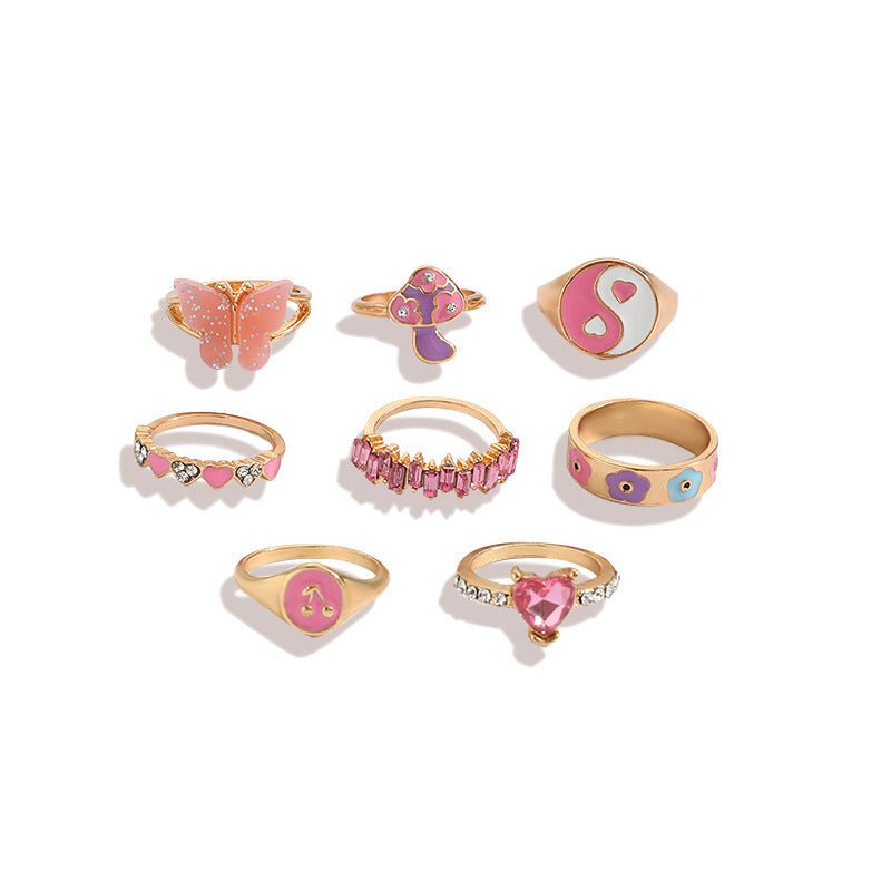 European And American Fashion Personality Color Dripping Ring $14.91 Dana Fashion Dimensions: J0828 style Women's Accessories Specifications: Product material: Zinc alloy Treatment process: Electroplating drop oil insert Style: European and american Style
