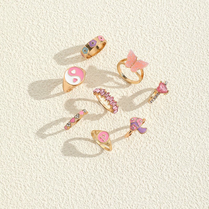 European And American Fashion Personality Color Dripping Ring $14.91 Dana Fashion Dimensions: J0828 style Women's Accessories Specifications: Product material: Zinc alloy Treatment process: Electroplating drop oil insert Style: European and american Style