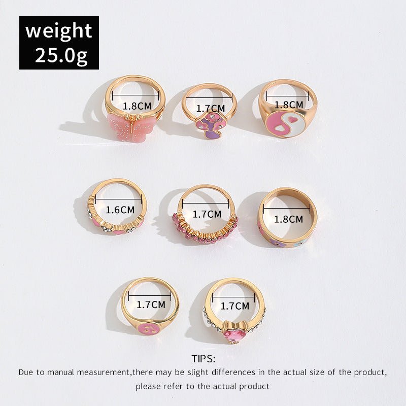 European And American Fashion Personality Color Dripping Ring $14.91 Dana Fashion Dimensions: J0828 style Women's Accessories Specifications: Product material: Zinc alloy Treatment process: Electroplating drop oil insert Style: European and american Style