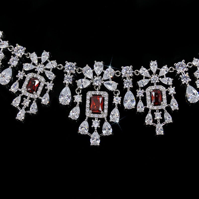 European And American Fashion Retro Square Zircon Necklace Earrings $317.42 Dana Fashion Color: Green Zirconium Women's Accessories Product information: Pendant material: mixed gem inlaid Chain style: O-ring chain Material: zircon Popular elements: round,