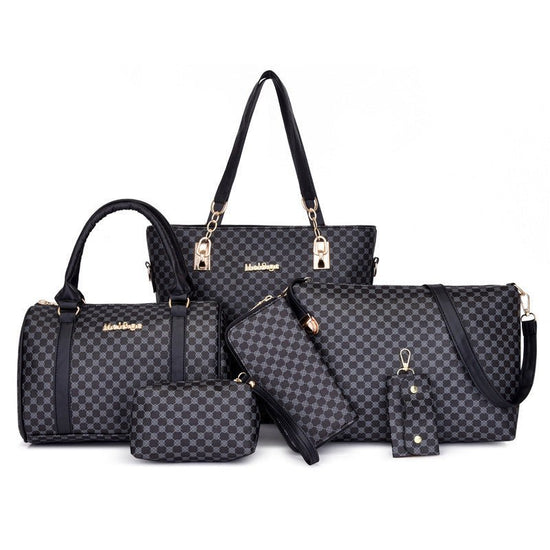 European And American Fashion Six-piece Bag Portable Shoulder $64.66 Dana Fashion Color: Black Women's Bags Product information: Lining texture: Polyester Applicable scenarios: Daily matching Color: khaki, black, dark brown Outer bag type: Sandwich pocket