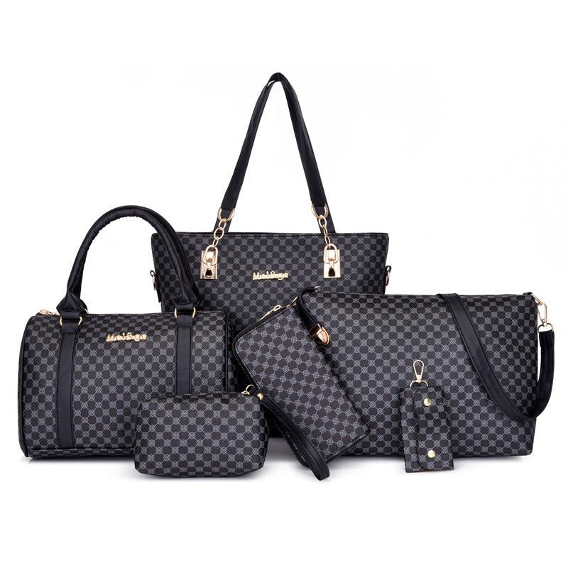 European And American Fashion Six-piece Bag Portable Shoulder $64.66 Dana Fashion Color: Black Women's Bags Product information: Lining texture: Polyester Applicable scenarios: Daily matching Color: khaki, black, dark brown Outer bag type: Sandwich pocket