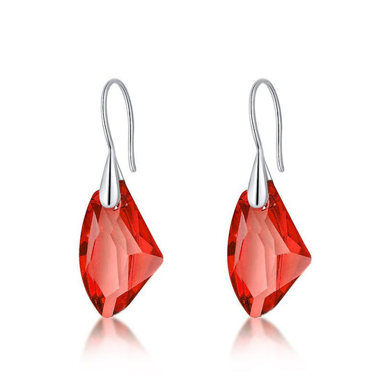 European And American Fashion Women's All-match Geometric Earrings $8.81 Dana Fashion Color: Crystal Face Women's Accessories Product information: Color: colorful blue, pink, Golden Phantom, pale pinkish purple, Crystal Red Applicable people: women Materi