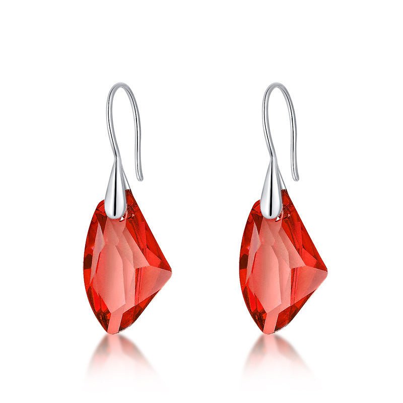 European And American Fashion Women's All-match Geometric Earrings $8.81 Dana Fashion Color: Crystal Face Women's Accessories Product information: Color: colorful blue, pink, Golden Phantom, pale pinkish purple, Crystal Red Applicable people: women Materi