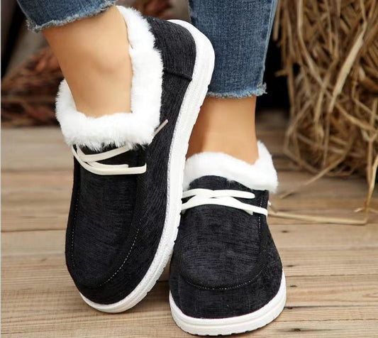 European And American Flat Heel Low Cut Round Head Fleece-lined Thick Furry Warm Women $36.59 Dana Fashion Color: Black Size: 36 Women's shoes Product information: Pattern: solid color Toe holder shape: round head Color: black, orange, lavender, light gra
