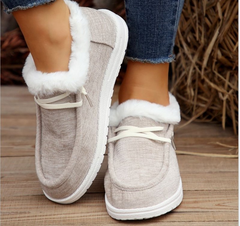 European And American Flat Heel Low Cut Round Head Fleece-lined Thick Furry Warm Women $36.59 Dana Fashion Color: Light Gray Size: 36 Women's shoes Product information: Pattern: solid color Toe holder shape: round head Color: black, orange, lavender, ligh