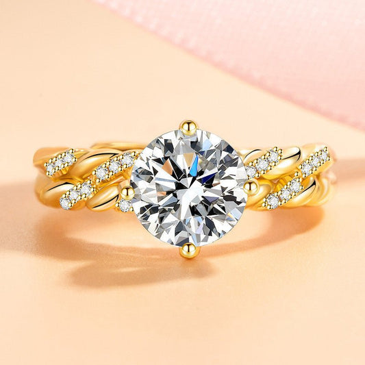 European And American Internet Hot Fashion Zircon Ring For Women $14.60 Dana Fashion Color: Yellow Gold Women's Accessories Product information: Type: open mouth Treatment Process: Seiko Color: yellow gold 2 Karat open mouth [eight hearts and eight arrows