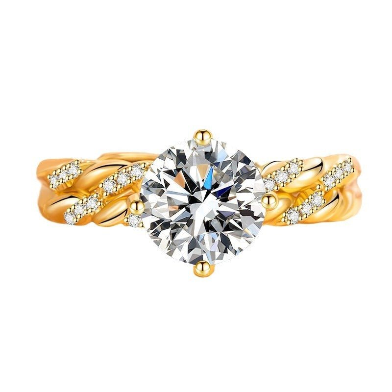 European And American Internet Hot Fashion Zircon Ring For Women $14.60 Dana Fashion Color: Yellow Gold Women's Accessories Product information: Type: open mouth Treatment Process: Seiko Color: yellow gold 2 Karat open mouth [eight hearts and eight arrows
