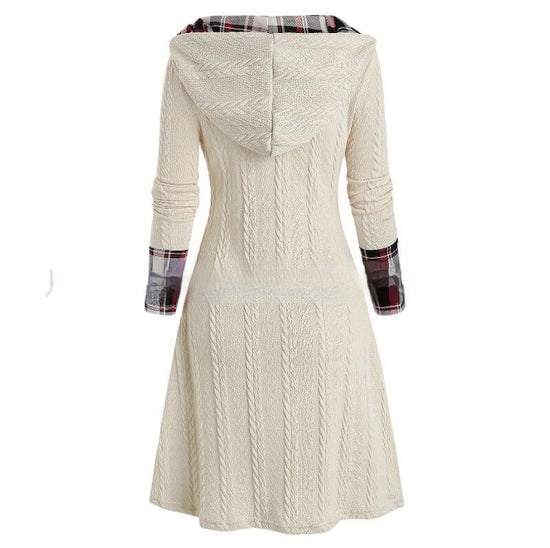 European And American Knitted Hooded Dress Plaid Printed $59.50 Dana Fashion Color: Apricot Size: 1XL Women's clothing Product information: Pattern: solid color Skirt type: A- line skirt Color: Apricot Size: 1XL,2XL,3XL,4XL Style type: Japanese and Korean