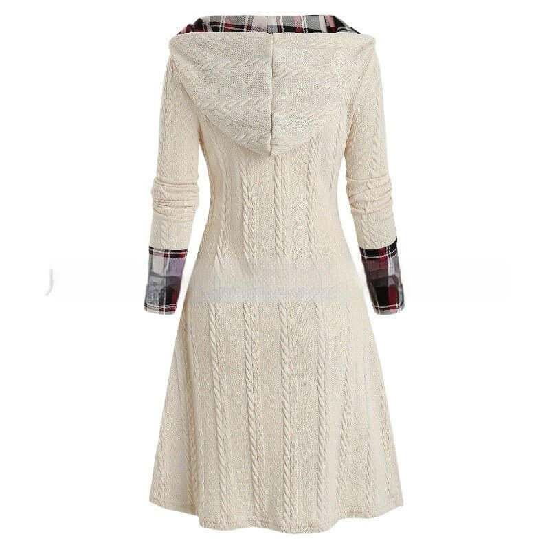 European And American Knitted Hooded Dress Plaid Printed $59.50 Dana Fashion Color: Apricot Size: 1XL Women's clothing Product information: Pattern: solid color Skirt type: A- line skirt Color: Apricot Size: 1XL,2XL,3XL,4XL Style type: Japanese and Korean