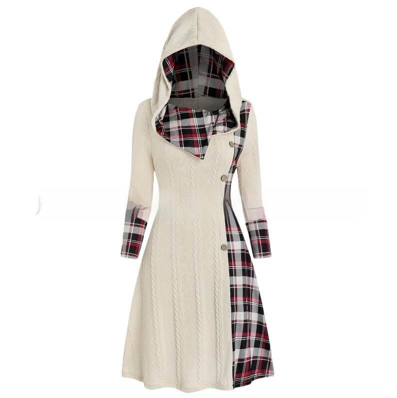 European And American Knitted Hooded Dress Plaid Printed $59.50 Dana Fashion Color: Apricot Size: 1XL Women's clothing Product information: Pattern: solid color Skirt type: A- line skirt Color: Apricot Size: 1XL,2XL,3XL,4XL Style type: Japanese and Korean