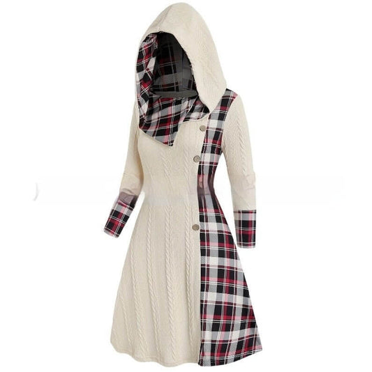 European And American Knitted Hooded Dress Plaid Printed $59.50 Dana Fashion Color: Apricot Size: 1XL Women's clothing Product information: Pattern: solid color Skirt type: A- line skirt Color: Apricot Size: 1XL,2XL,3XL,4XL Style type: Japanese and Korean