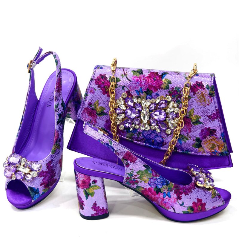 European And American Ladies Shoe Bag Suit Combination $165.50 Dana Fashion Color: Black Size: 37 Women's shoes Product information: Color: white, yellow, dark violet, silver, blue, gold, black Heel height: high heel (6-8CM) Heel shape: chunky heel Size: