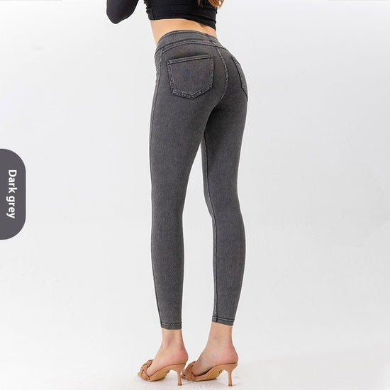 European And American New High Waist Yoga Jeans For Women $26.99 Dana Fashion Color: Dark Gray Size: L Women's clothing Product information: Pattern: solid color Applicable sports: outdoor yoga Color: black, dark gray, dark blue, smalt, light blue Size: X