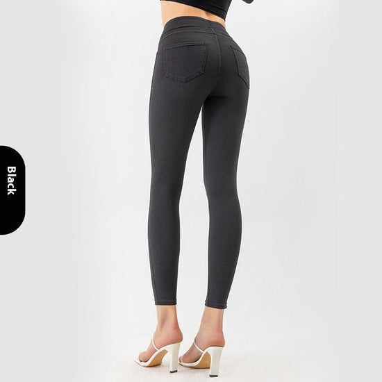 European And American New High Waist Yoga Jeans For Women $26.99 Dana Fashion Color: Black Size: L Women's clothing Product information: Pattern: solid color Applicable sports: outdoor yoga Color: black, dark gray, dark blue, smalt, light blue Size: XS,S,