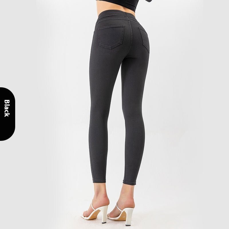 European And American New High Waist Yoga Jeans For Women $26.99 Dana Fashion Color: Black Size: L Women's clothing Product information: Pattern: solid color Applicable sports: outdoor yoga Color: black, dark gray, dark blue, smalt, light blue Size: XS,S,