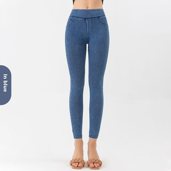 European And American New High Waist Yoga Jeans For Women $26.99 Dana Fashion Color: Smalt Size: L Women's clothing Product information: Pattern: solid color Applicable sports: outdoor yoga Color: black, dark gray, dark blue, smalt, light blue Size: XS,S,