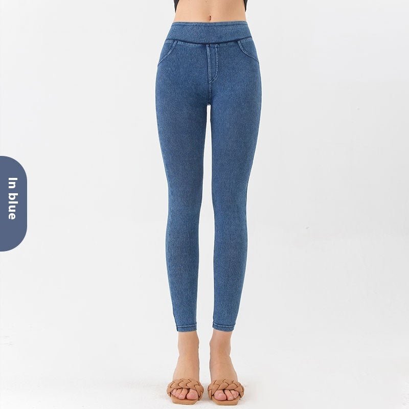 European And American New High Waist Yoga Jeans For Women $26.99 Dana Fashion Color: Smalt Size: L Women's clothing Product information: Pattern: solid color Applicable sports: outdoor yoga Color: black, dark gray, dark blue, smalt, light blue Size: XS,S,
