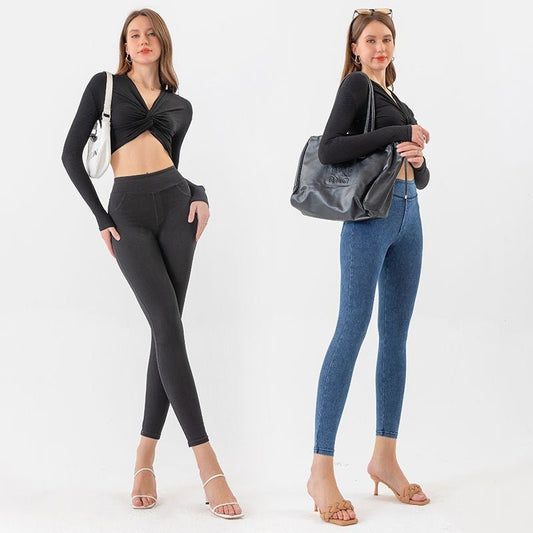 European And American New High Waist Yoga Jeans For Women $26.99 Dana Fashion Color: Black Size: L Women's clothing Product information: Pattern: solid color Applicable sports: outdoor yoga Color: black, dark gray, dark blue, smalt, light blue Size: XS,S,
