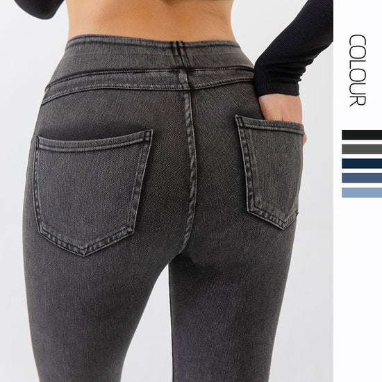 European And American New High Waist Yoga Jeans For Women $26.99 Dana Fashion Color: Black Size: L Women's clothing Product information: Pattern: solid color Applicable sports: outdoor yoga Color: black, dark gray, dark blue, smalt, light blue Size: XS,S,