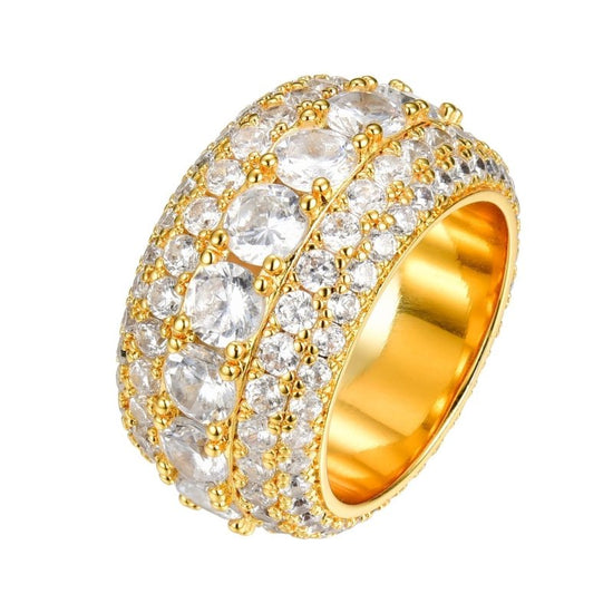 European And American Over Zircon Ring Hip Hop $49.00 Dana Fashion Color: Gold Size: No 10 Women's Accessories Product information: Treatment Process: Electroplating Color: gold 5 rows zircon, silver 5 rows zircon Size: no.6, no.7, no.8, no.9, no.10, no.1