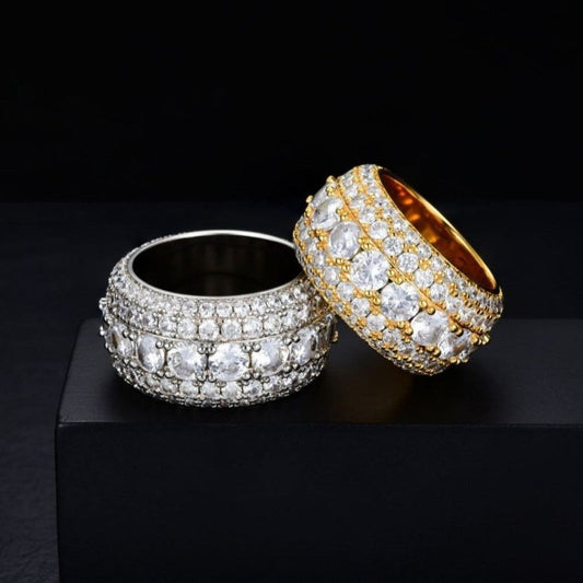 European And American Over Zircon Ring Hip Hop $49.00 Dana Fashion Color: Gold Size: No 10 Women's Accessories Product information: Treatment Process: Electroplating Color: gold 5 rows zircon, silver 5 rows zircon Size: no.6, no.7, no.8, no.9, no.10, no.1