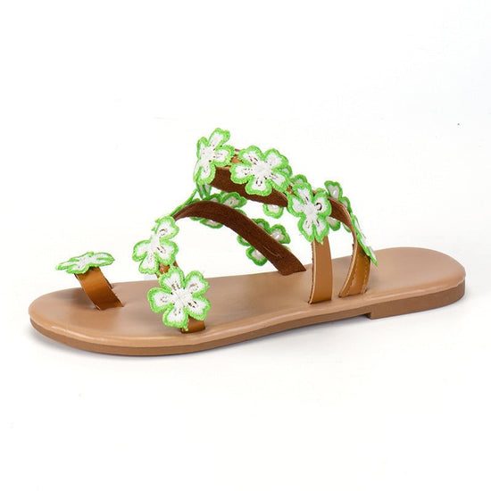 European And American Plus Size SUNFLOWER Slippers For Women $31.02 Dana Fashion Color: Green Size: 36 Women's shoes Product information: Pattern: Flowers Lining material: imitation leather Color: yellow, green, orange Upper height: low top Processing Met