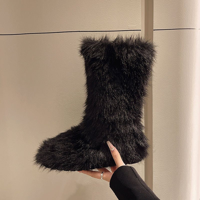 European And American Plus Velvet Thick Snow Boots Women $69.50 Dana Fashion Color: Black Size: 35 Women's shoes Product information: Pattern: solid color Lining material: artificial plush Upper height: low top Sock length: high cylinder Size: 37,40,39,35