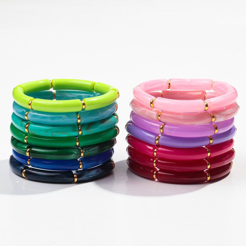 European And American Popular Acrylic Elbow Bracelets Ladies $18.00 Dana Fashion Color: Color 1 Women's Accessories Product information: Processing Technology: manual Type: Bracelet Style: Women's Material: acrylic Shape: Geometry Style: ethnic style Spec