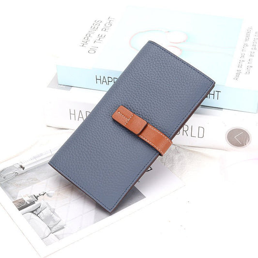 European And American Pull-belt Long Lady's Wallet $49.00 Dana Fashion Color: Black Women's Bags Product information: Color: Black, golden brown/brick red, smoke Blue/golden brown, red/wine red, milkshake white/light green, elephant gray/light yellow, gre