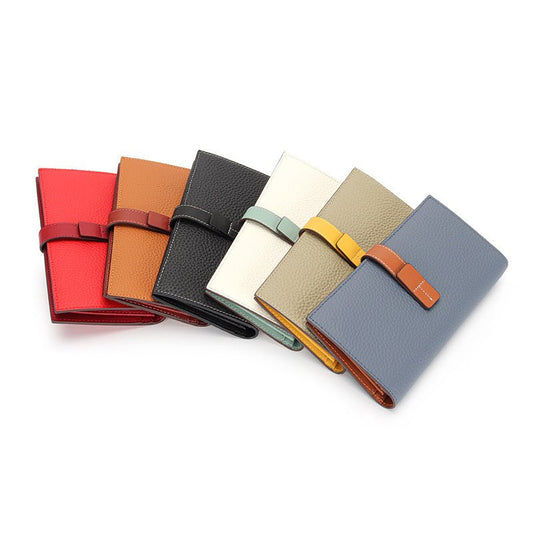 European And American Pull-belt Long Lady's Wallet $49.00 Dana Fashion Color: Black Women's Bags Product information: Color: Black, golden brown/brick red, smoke Blue/golden brown, red/wine red, milkshake white/light green, elephant gray/light yellow, gre
